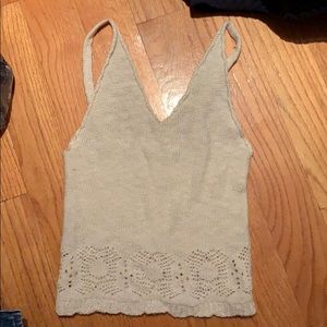 Brandy Melville Cream knit Cropped Tank